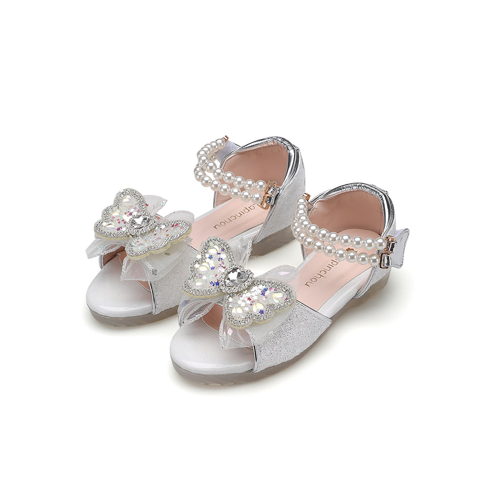 Elaina Ciel Sandal - White Glitter