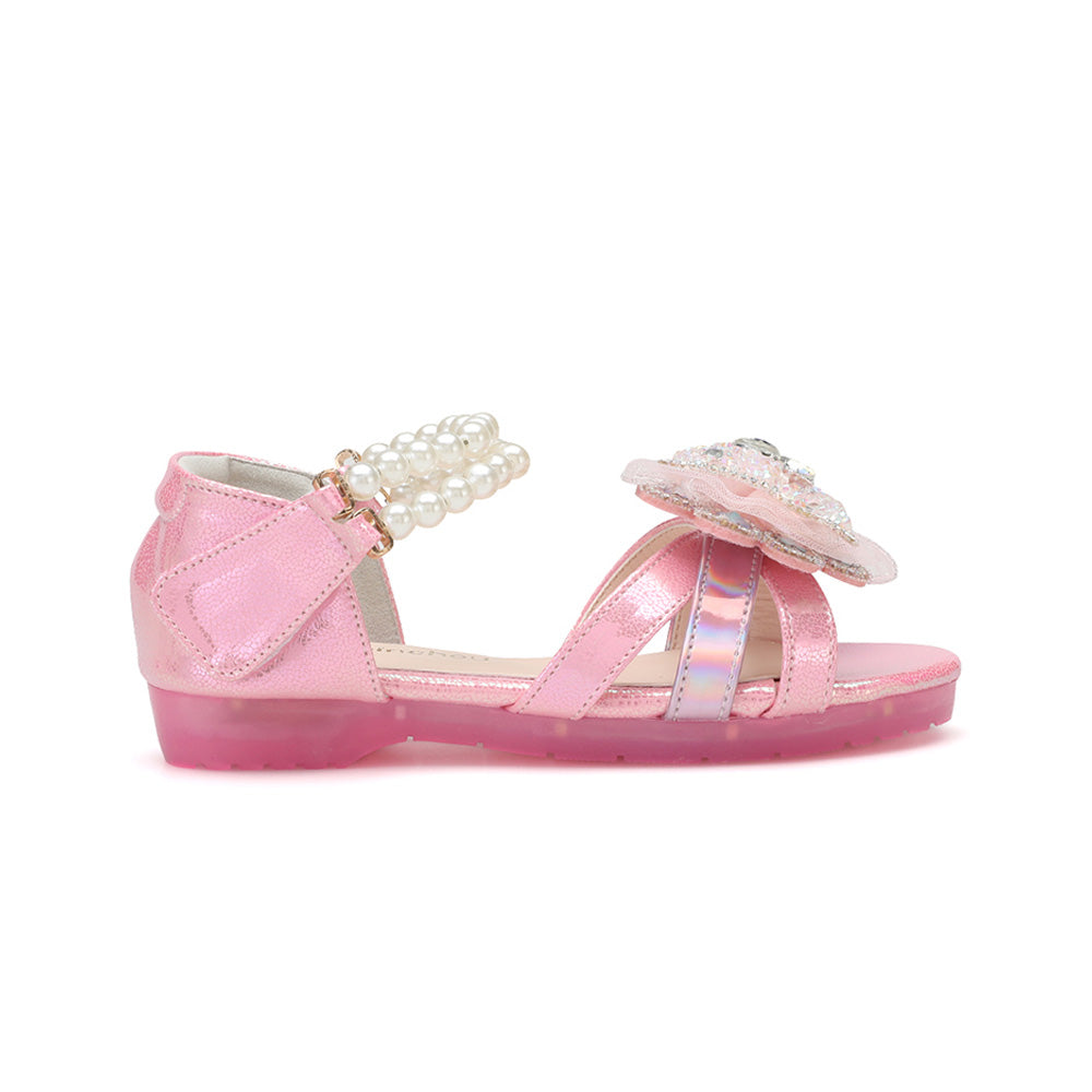 Elaina Flutter Sandal - Glass Glitter Pink