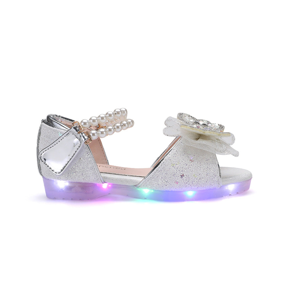 Elaina Ciel Sandal - White Glitter