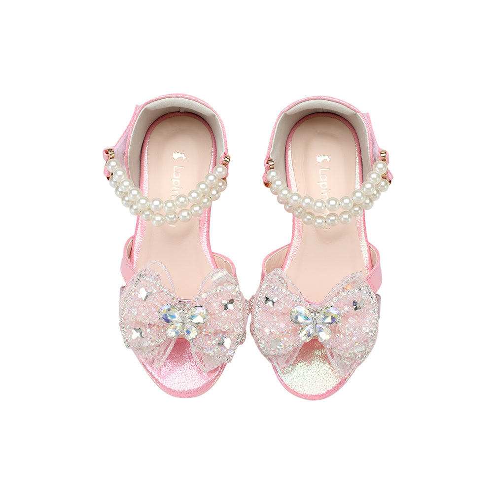 Elaina Flutter Sandal - Glass Glitter Pink