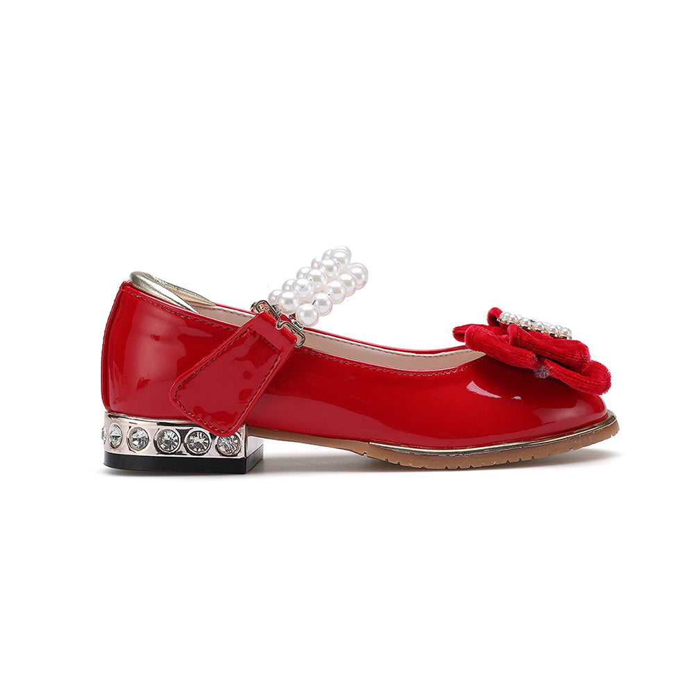 Bijou Madelaine Pearl Strap Maryjane - Red Patent