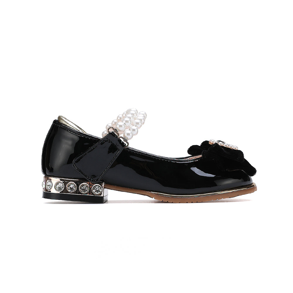 Bijou Madelaine Pearl Strap Maryjane - Black Patent