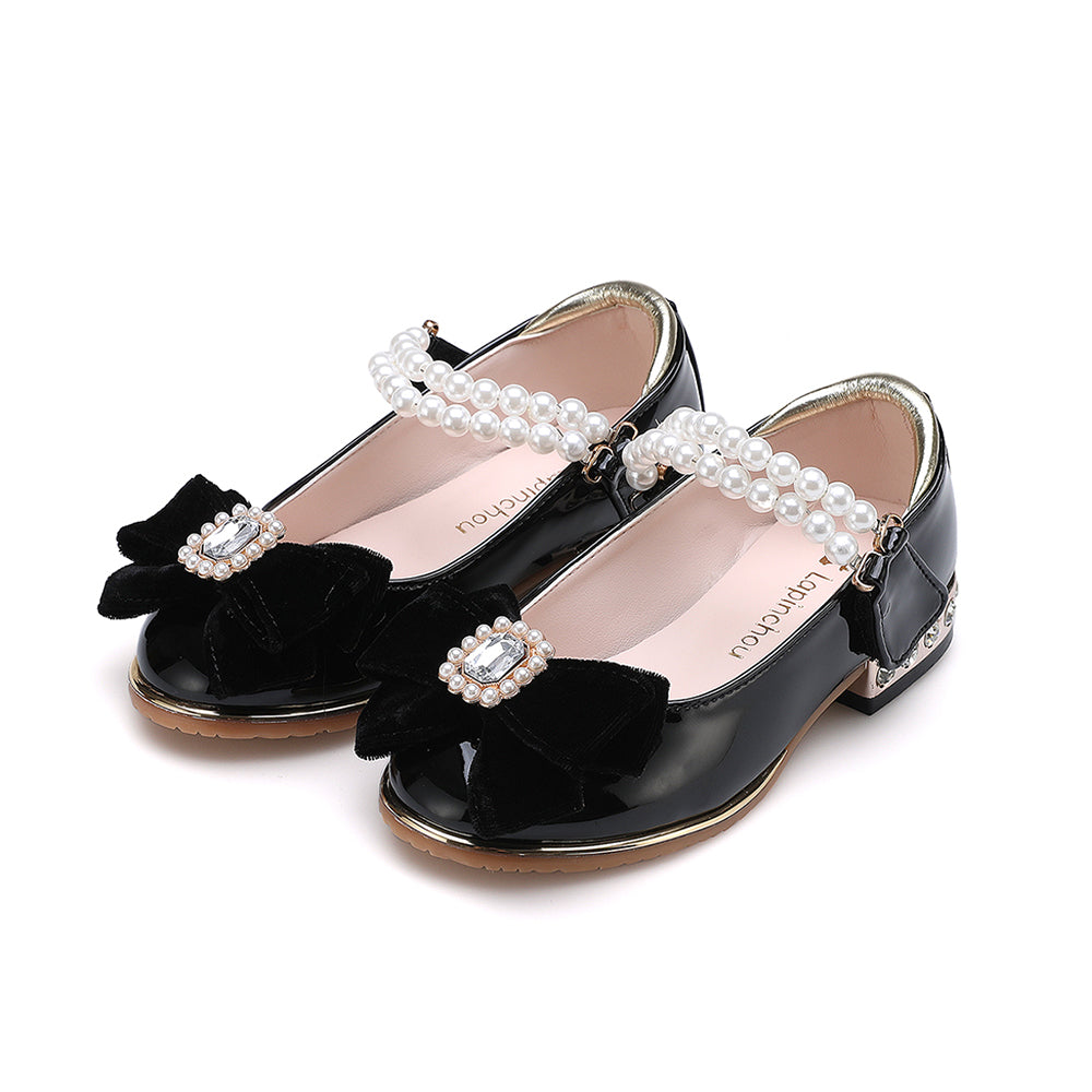 Bijou Madelaine Pearl Strap Maryjane - Black Patent