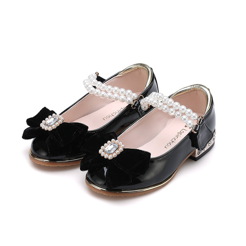 Bijou Madelaine Pearl Strap Maryjane - Black Patent