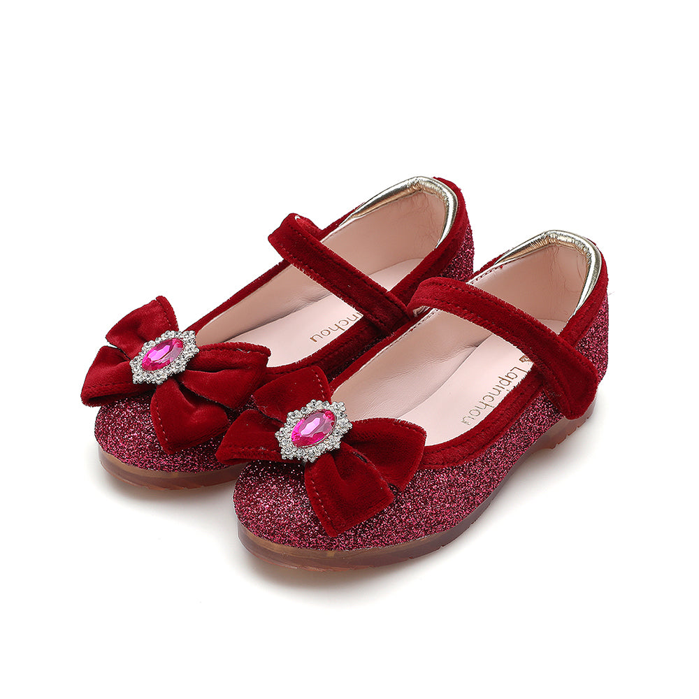 Elaina Sophia Glitter Maryjane - Vivid Red