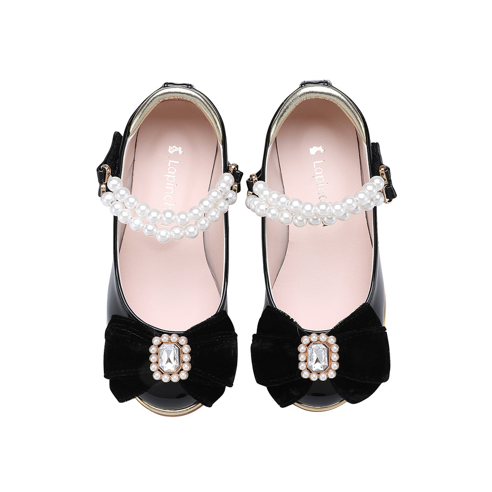 Bijou Madelaine Pearl Strap Maryjane - Black Patent