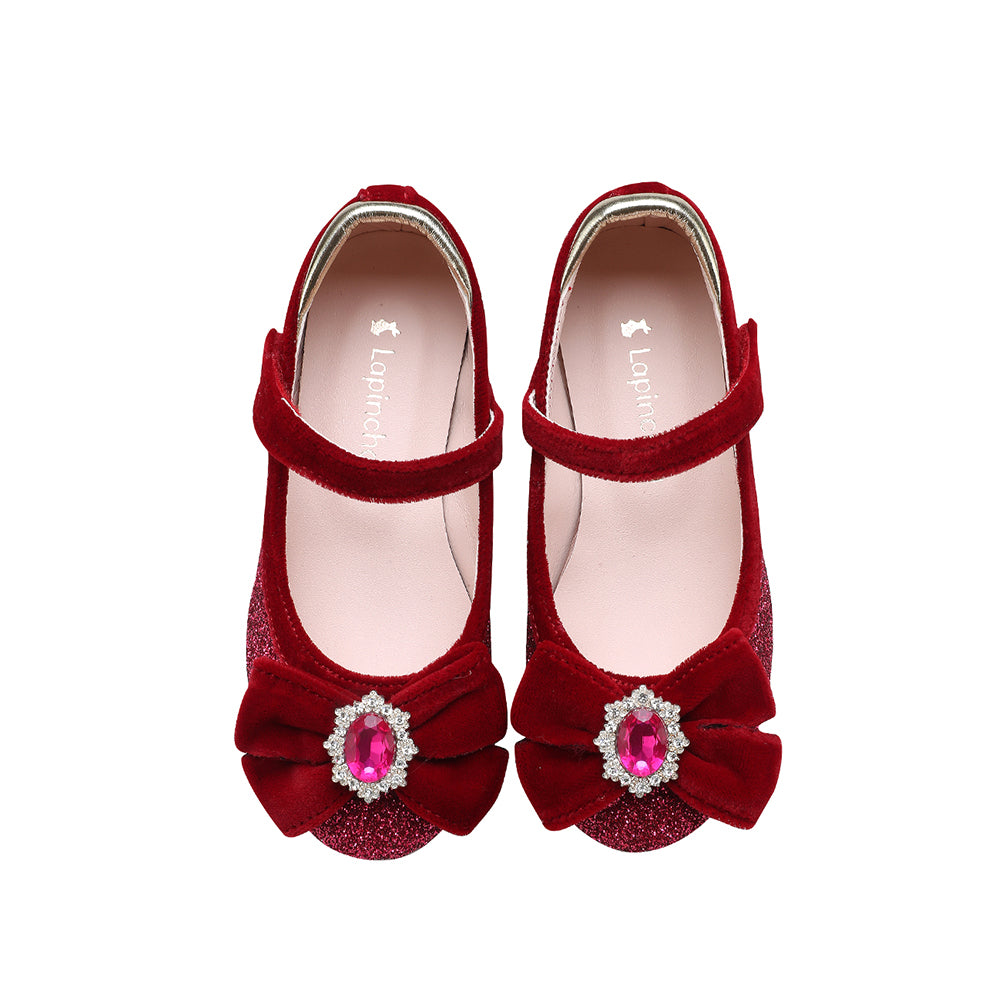 Elaina Sophia Glitter Maryjane - Vivid Red